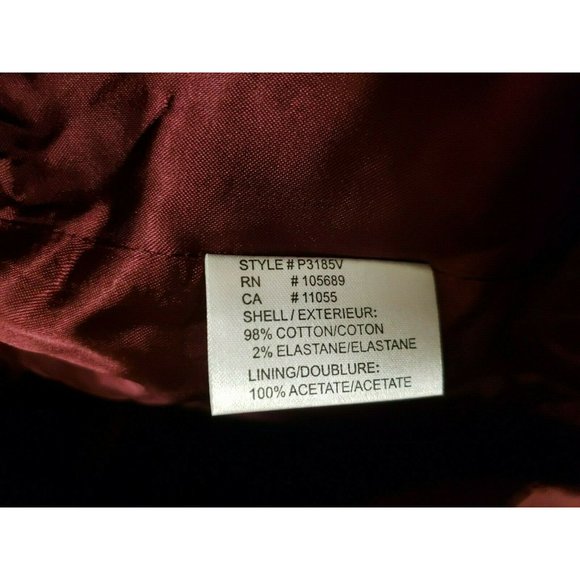 Pasha & Jo of New York Maroon Velvet Jacket Womens Sz 6, wide lapels, Beautiul! - Picture 9 of 12